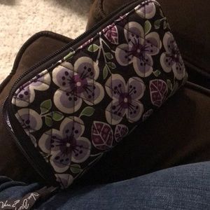 Very Bradley Plum Petals Zipper Wallet